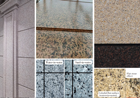 Water-based colorful imitation stone paint